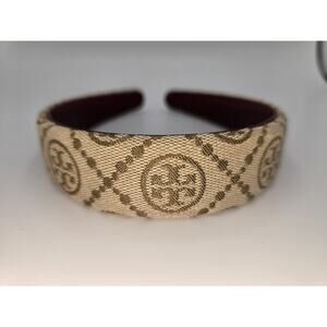 Tory Burch Tan & Brown Headband w/DoubleT Logo - NWOT - MSRP=$178.00!!